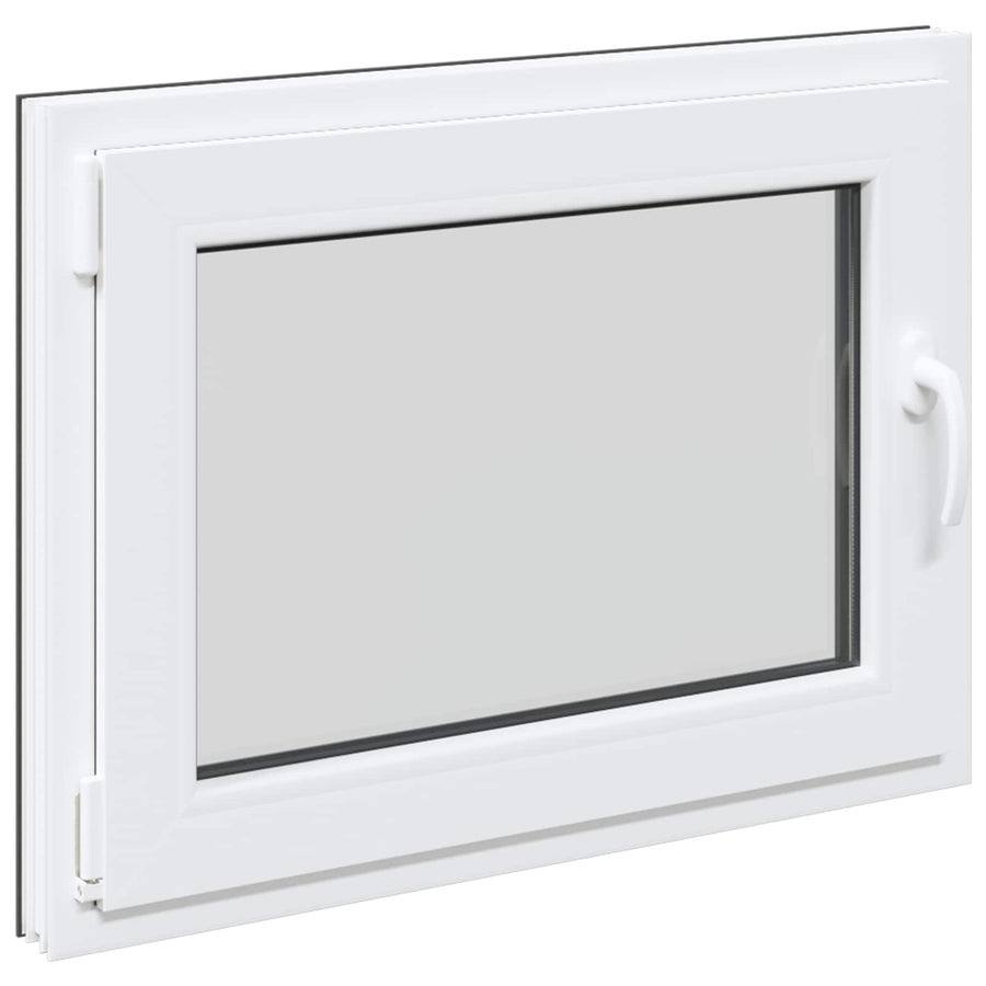 Kelderraam RISOR Antraciet 80 x 60 cm PVC en glas