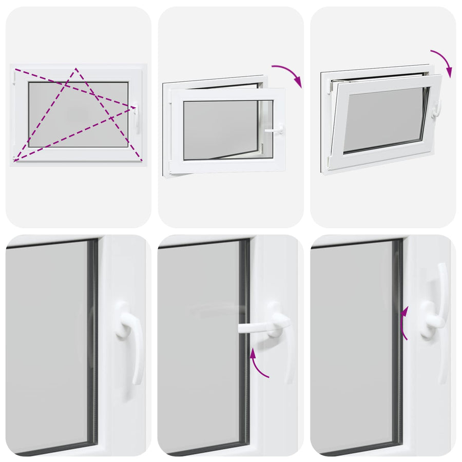 Kelderraam RISOR Antraciet 80 x 60 cm PVC en glas