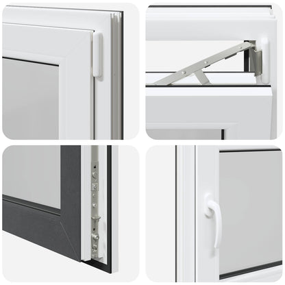 Kelderraam RISOR Antraciet 80 x 60 cm PVC en glas