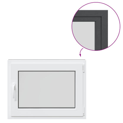Kelderraam RISOR Antraciet 80 x 60 cm PVC en glas