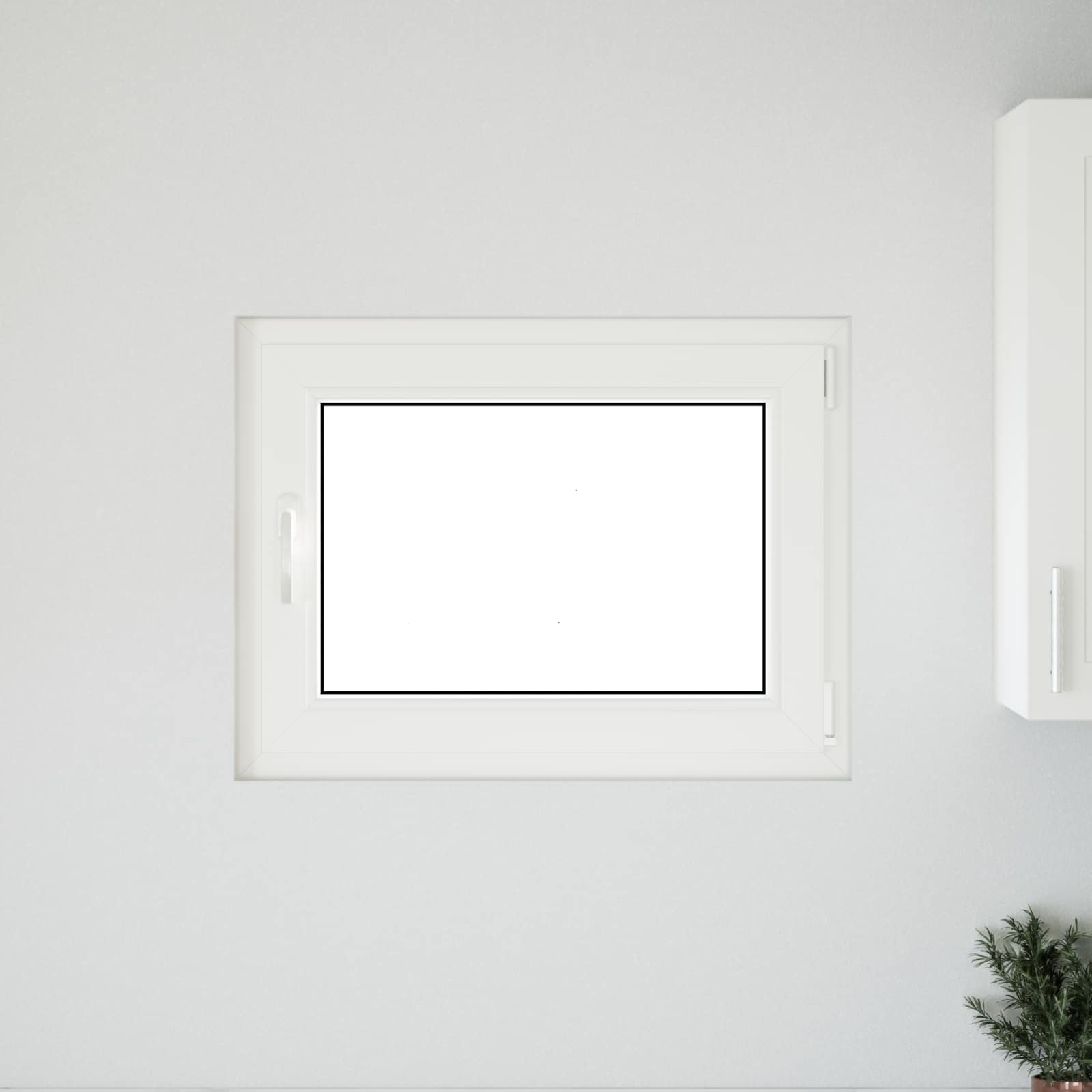 Kelderraam RISOR Antraciet 80 x 60 cm PVC en glas