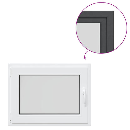Kelderraam RISOR Antraciet 80 x 70 cm PVC en glas