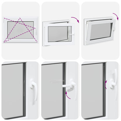 Kelderraam RISOR Antraciet 80 x 70 cm PVC en glas