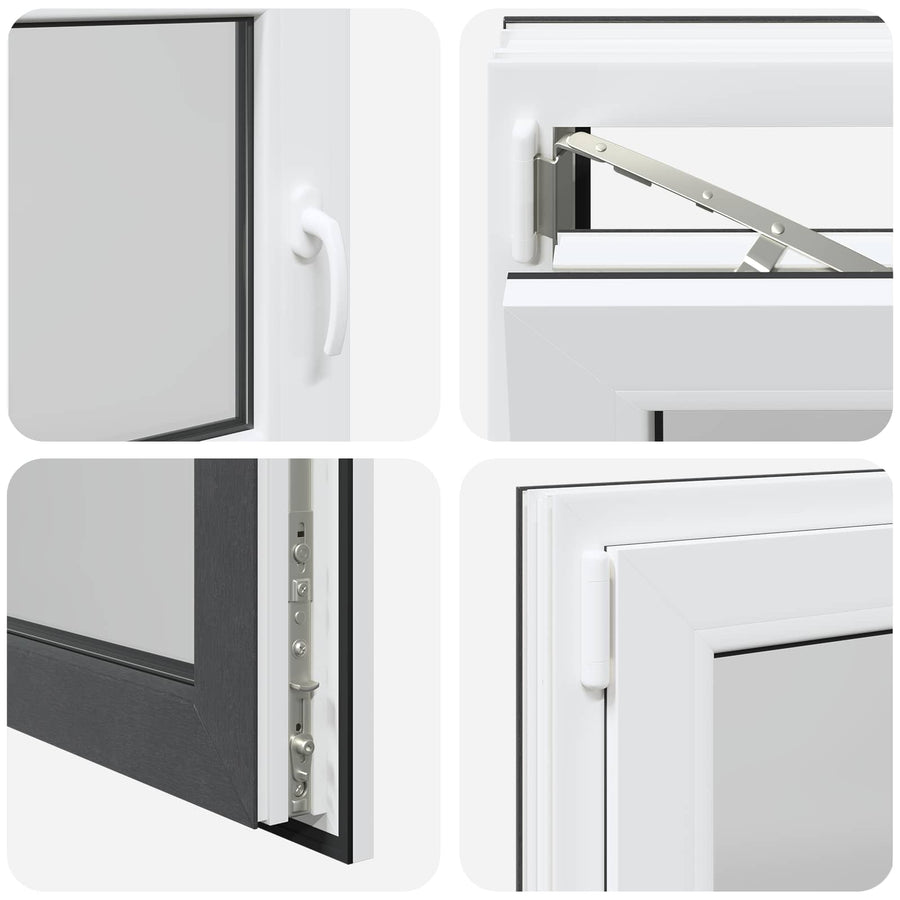 Kelderraam RISOR Antraciet 90 x 50 cm PVC en glas