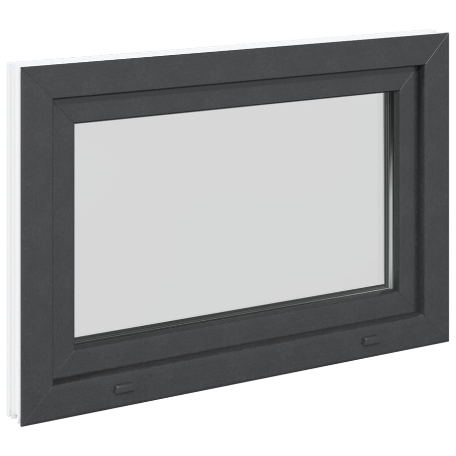 Kelderraam RISOR Antraciet 90 x 50 cm PVC en glas