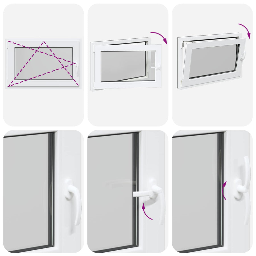 Kelderraam RISOR Antraciet 90 x 50 cm PVC en glas