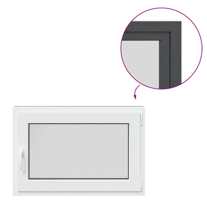 Kelderraam RISOR Antraciet 90 x 50 cm PVC en glas