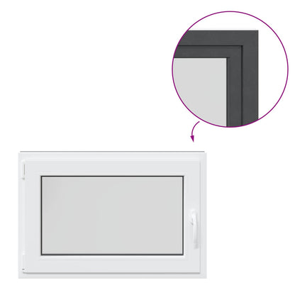 Kelderraam RISOR Antraciet 90 x 60 cm PVC en glas