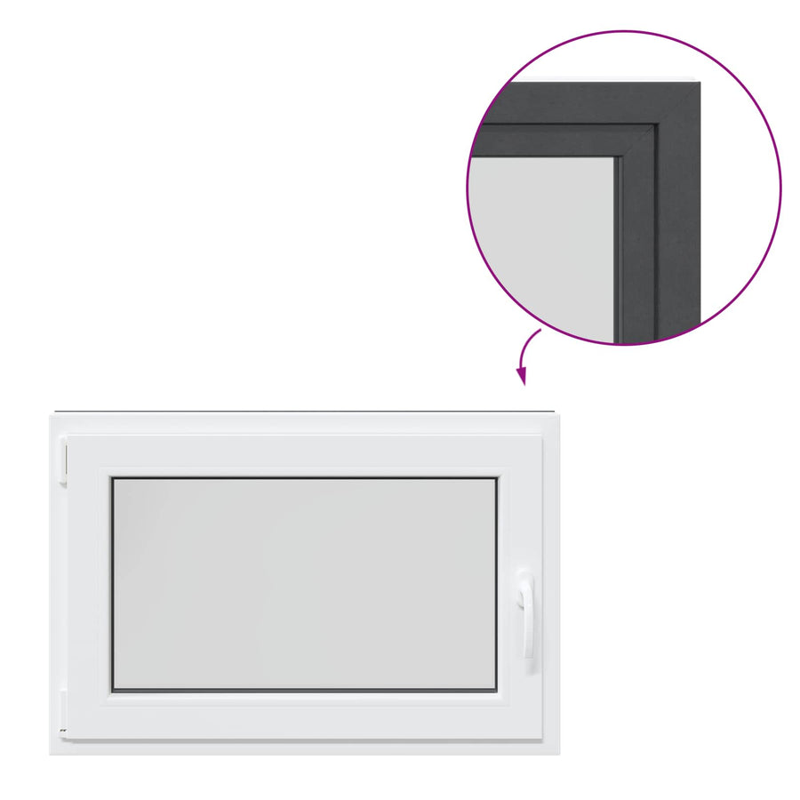 Kelderraam RISOR Antraciet 90 x 60 cm PVC en glas