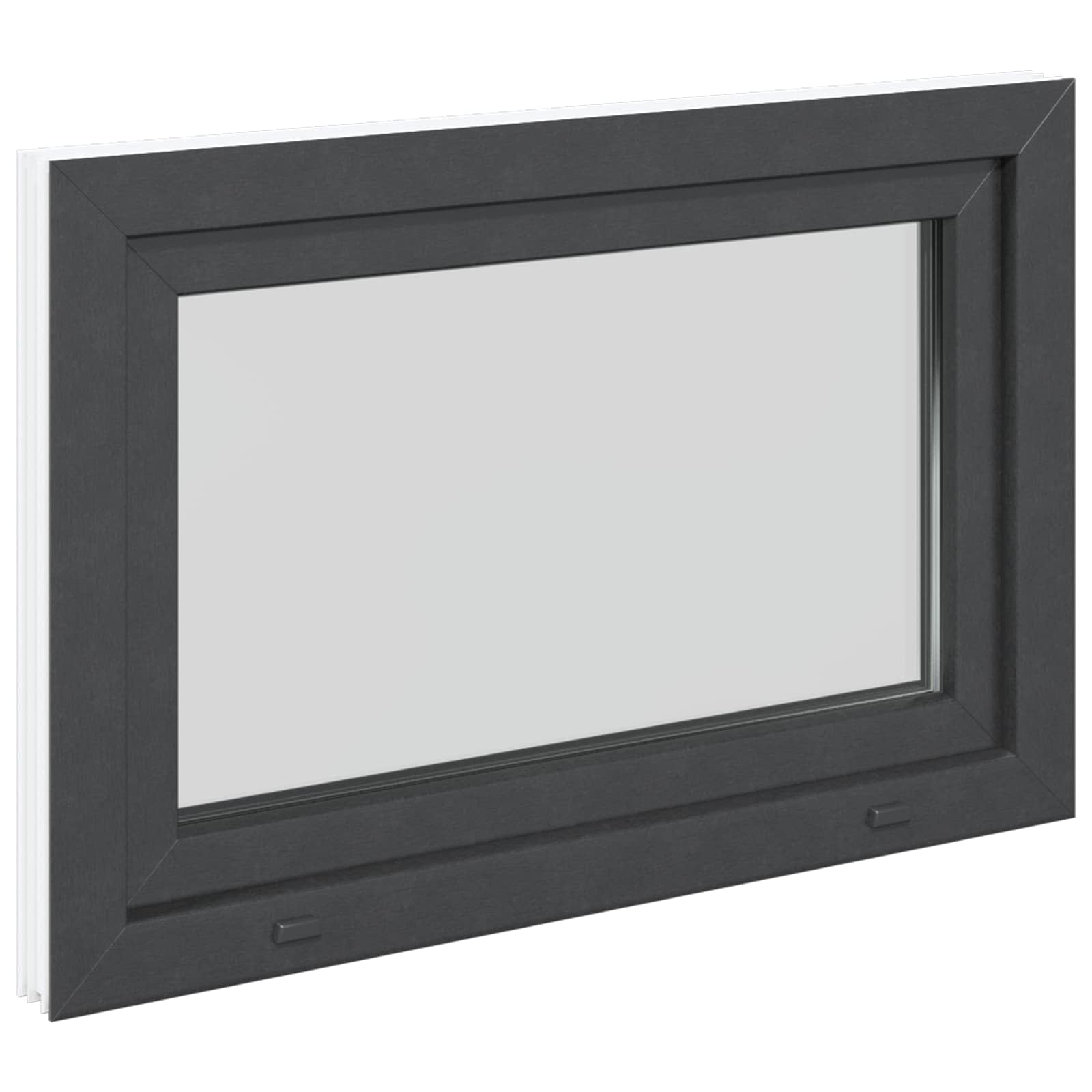 Kelderraam RISOR Antraciet 90 x 60 cm PVC en glas