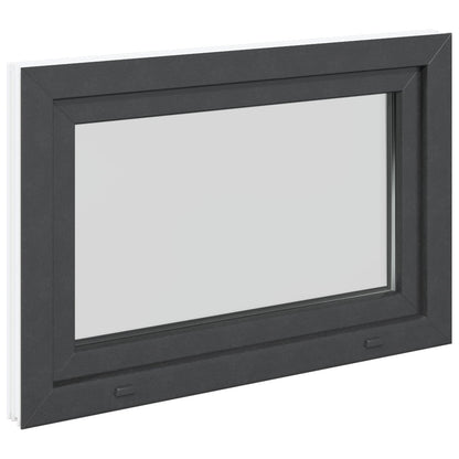 Kelderraam RISOR Antraciet 90 x 60 cm PVC en glas