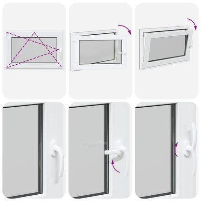 Kelderraam RISOR Antraciet 90 x 60 cm PVC en glas