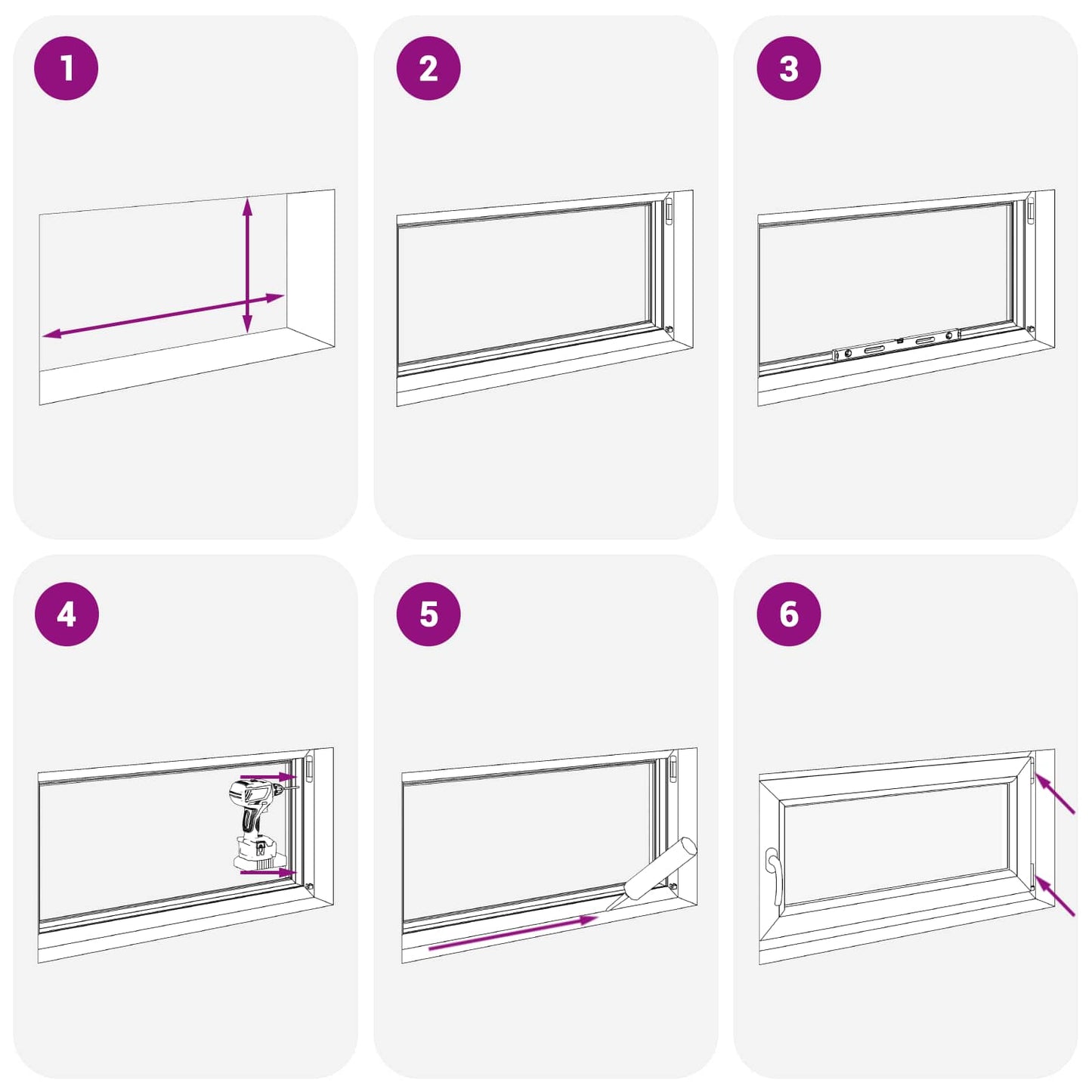 Kelderraam RISOR Antraciet 90 x 60 cm PVC en glas
