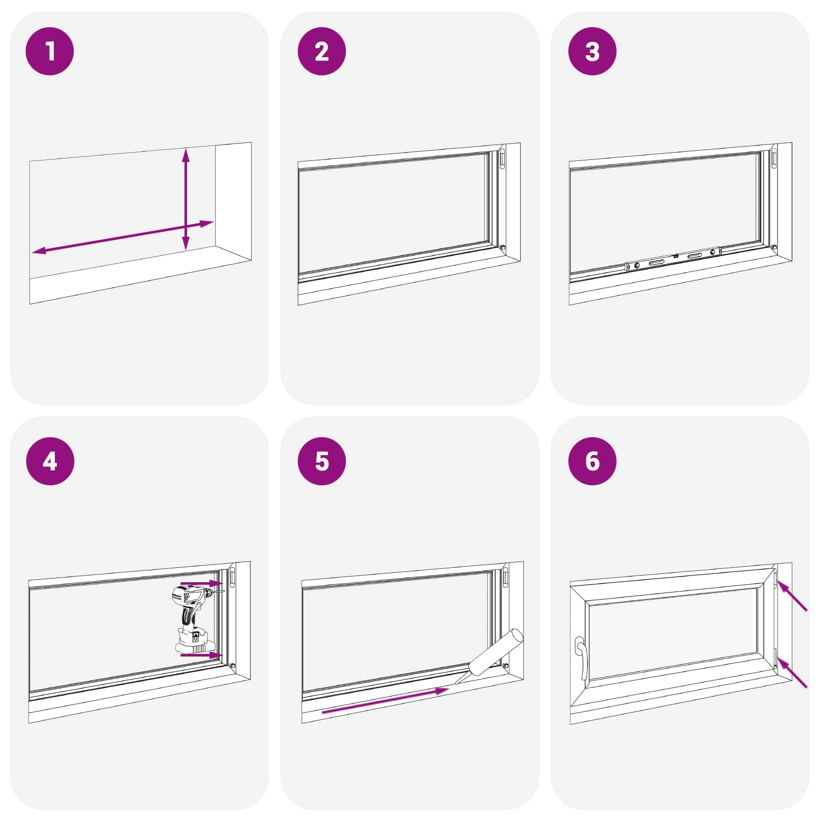 Kelderraam RISOR Antraciet 90 x 60 cm PVC en glas