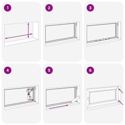 Kelderraam RISOR Antraciet 90 x 60 cm PVC en glas