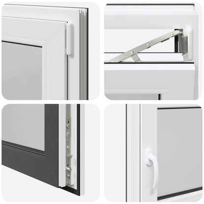 Kelderraam RISOR Antraciet 90 x 60 cm PVC en glas