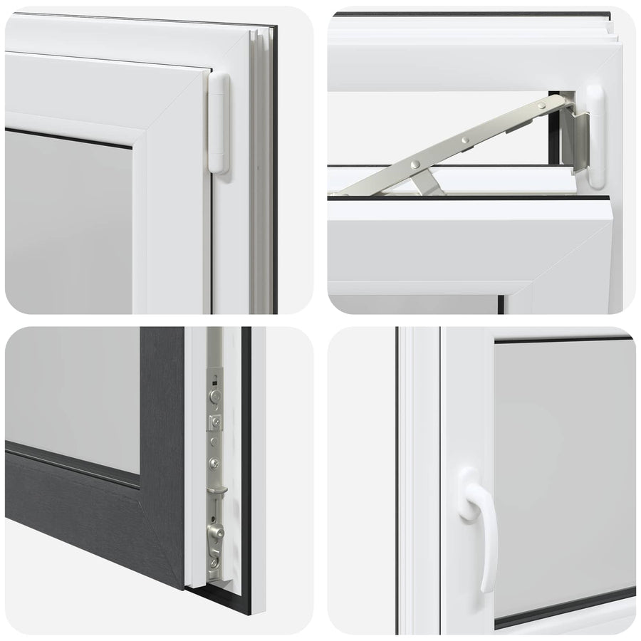 Kelderraam RISOR Antraciet 90 x 60 cm PVC en glas