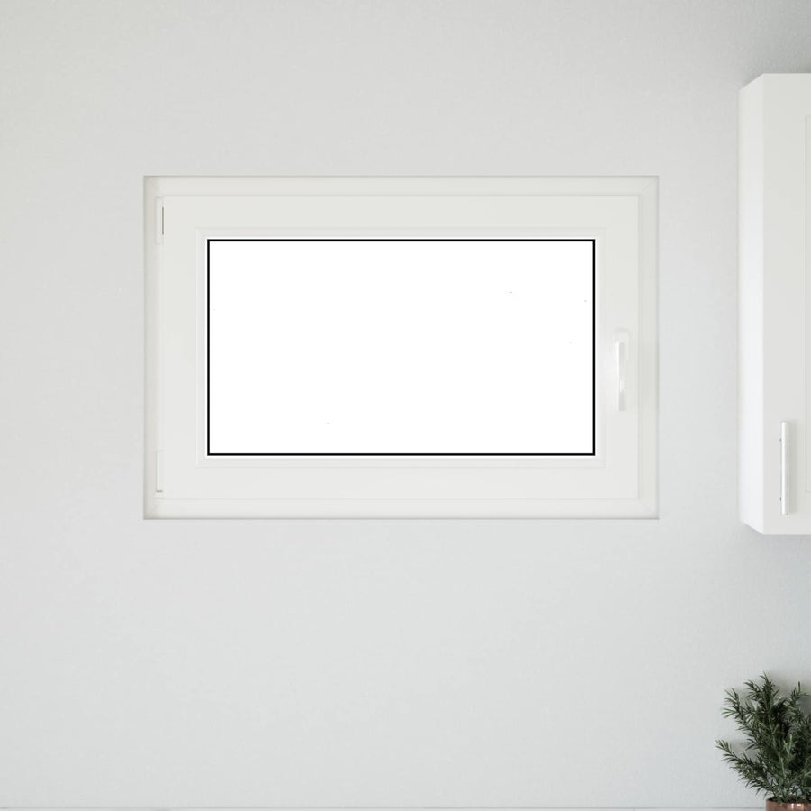 Kelderraam RISOR Antraciet 90 x 70 cm PVC en glas