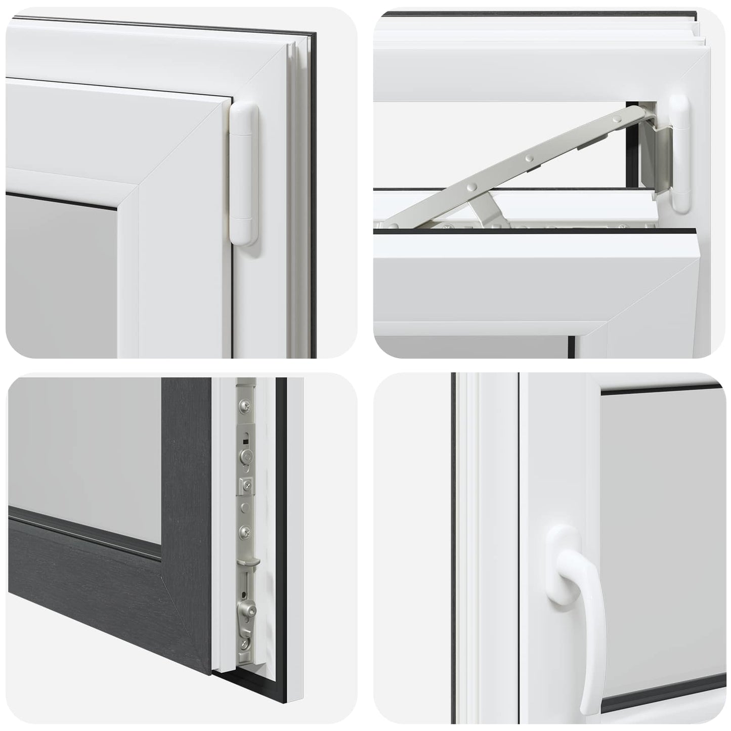 Kelderraam RISOR Antraciet 100 x 50 cm PVC en glas