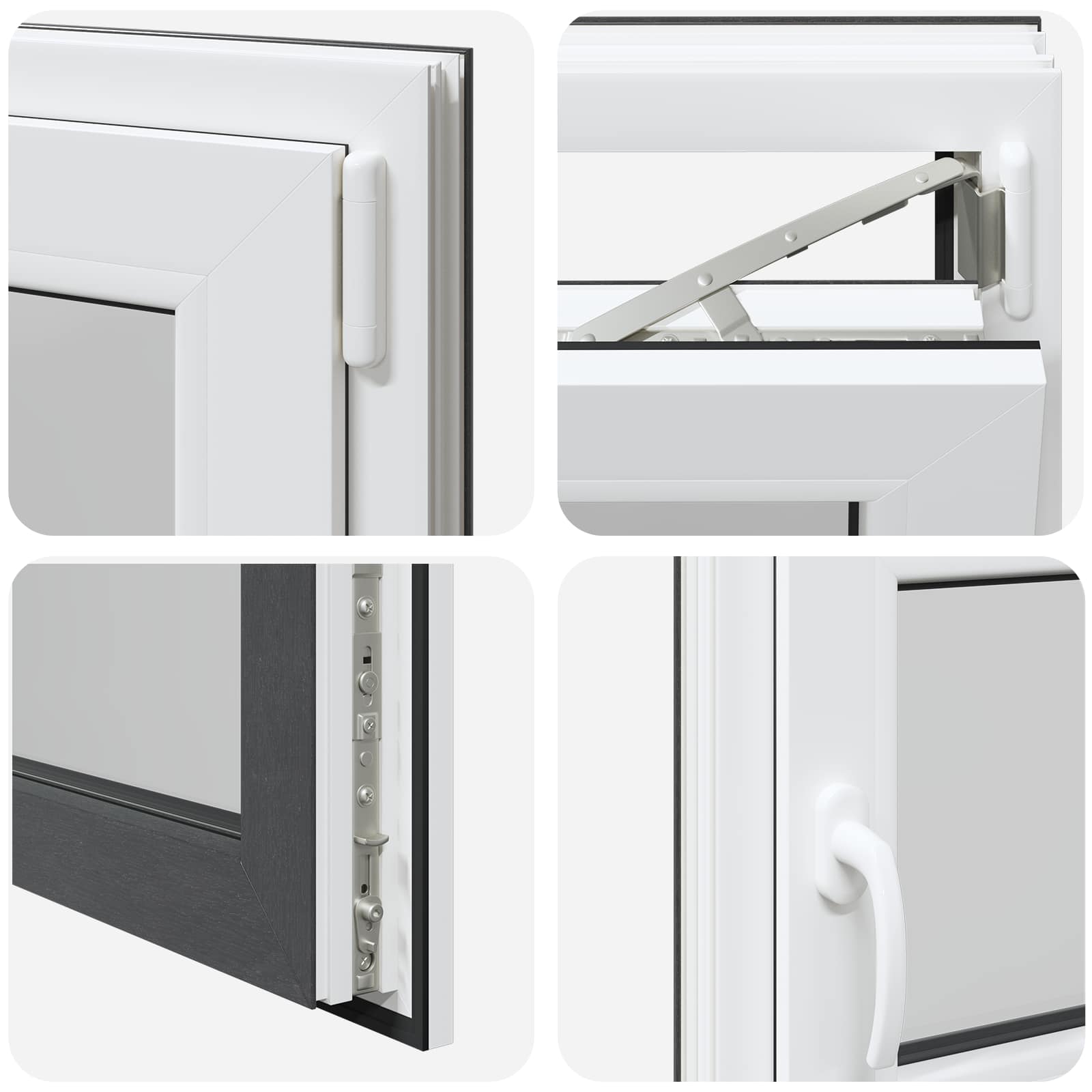 Kelderraam RISOR Antraciet 100 x 50 cm PVC en glas