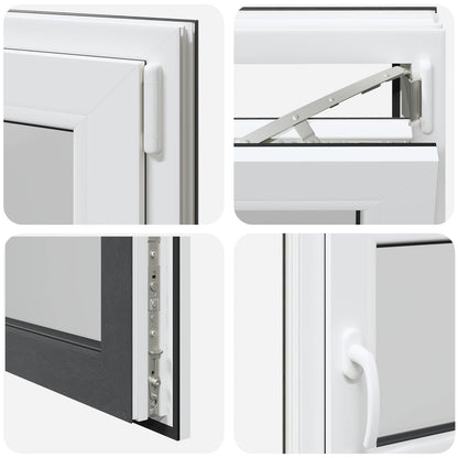Kelderraam RISOR Antraciet 100 x 50 cm PVC en glas