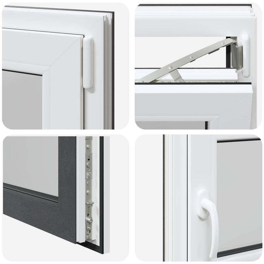 Kelderraam RISOR Antraciet 100 x 50 cm PVC en glas