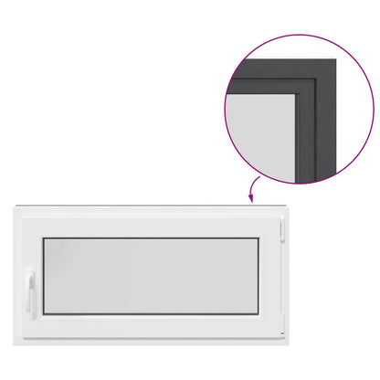 Kelderraam RISOR Antraciet 100 x 50 cm PVC en glas