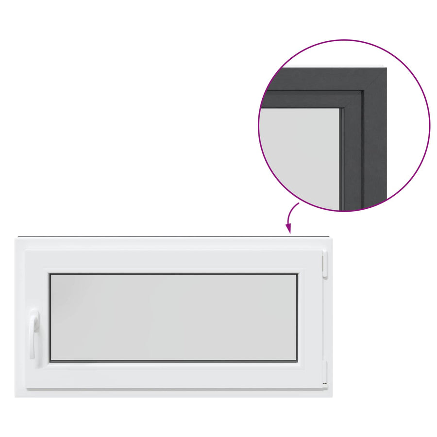 Kelderraam RISOR Antraciet 100 x 50 cm PVC en glas
