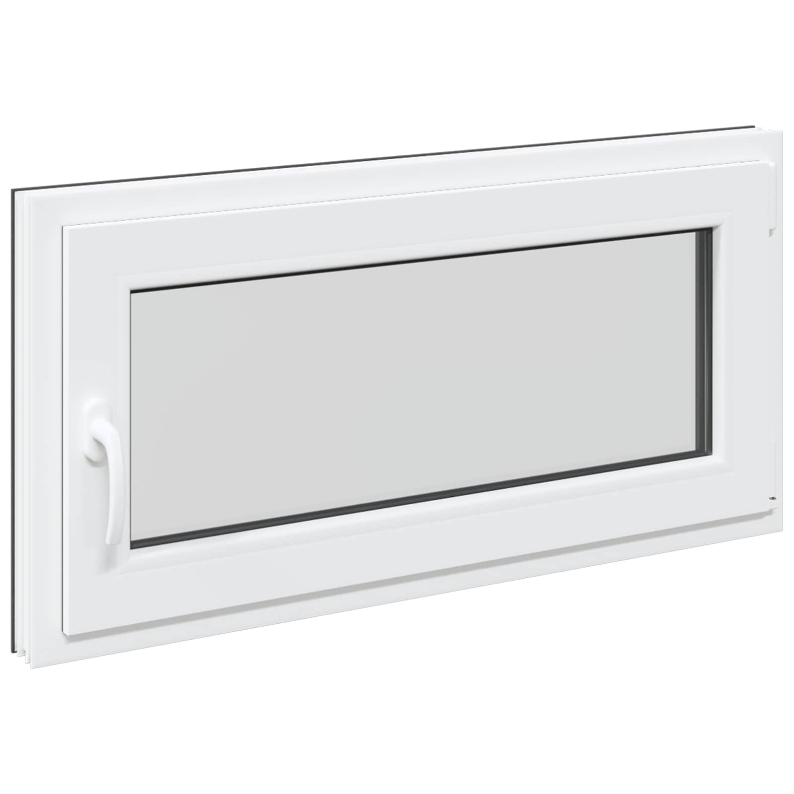 Kelderraam RISOR Antraciet 100 x 50 cm PVC en glas