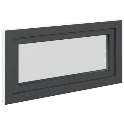 Kelderraam RISOR Antraciet 100 x 50 cm PVC en glas