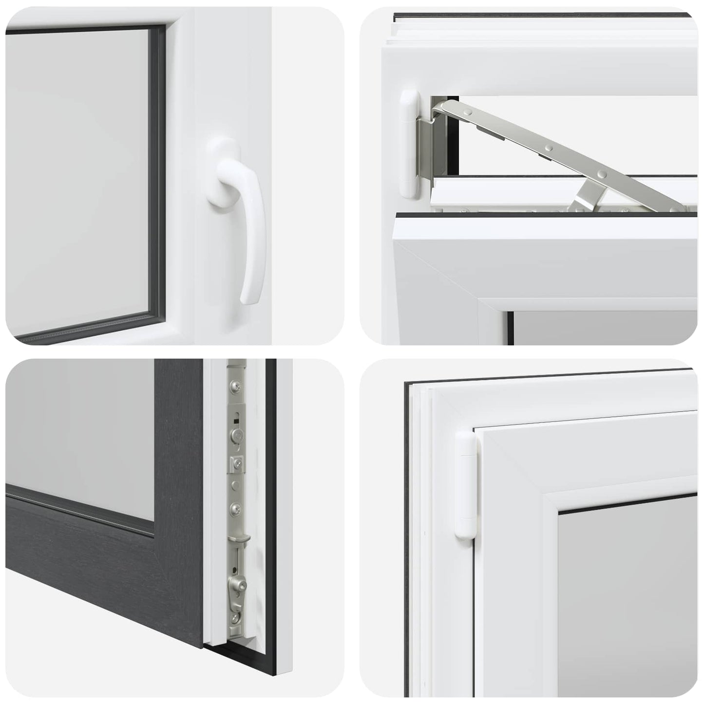 Kelderraam RISOR Antraciet 100 x 50 cm PVC en glas