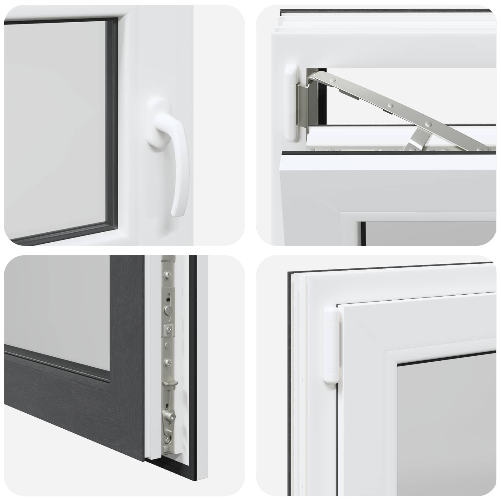 Kelderraam RISOR Antraciet 100 x 50 cm PVC en glas
