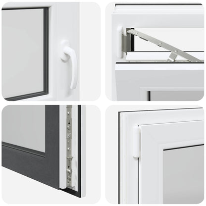 Kelderraam RISOR Antraciet 100 x 50 cm PVC en glas