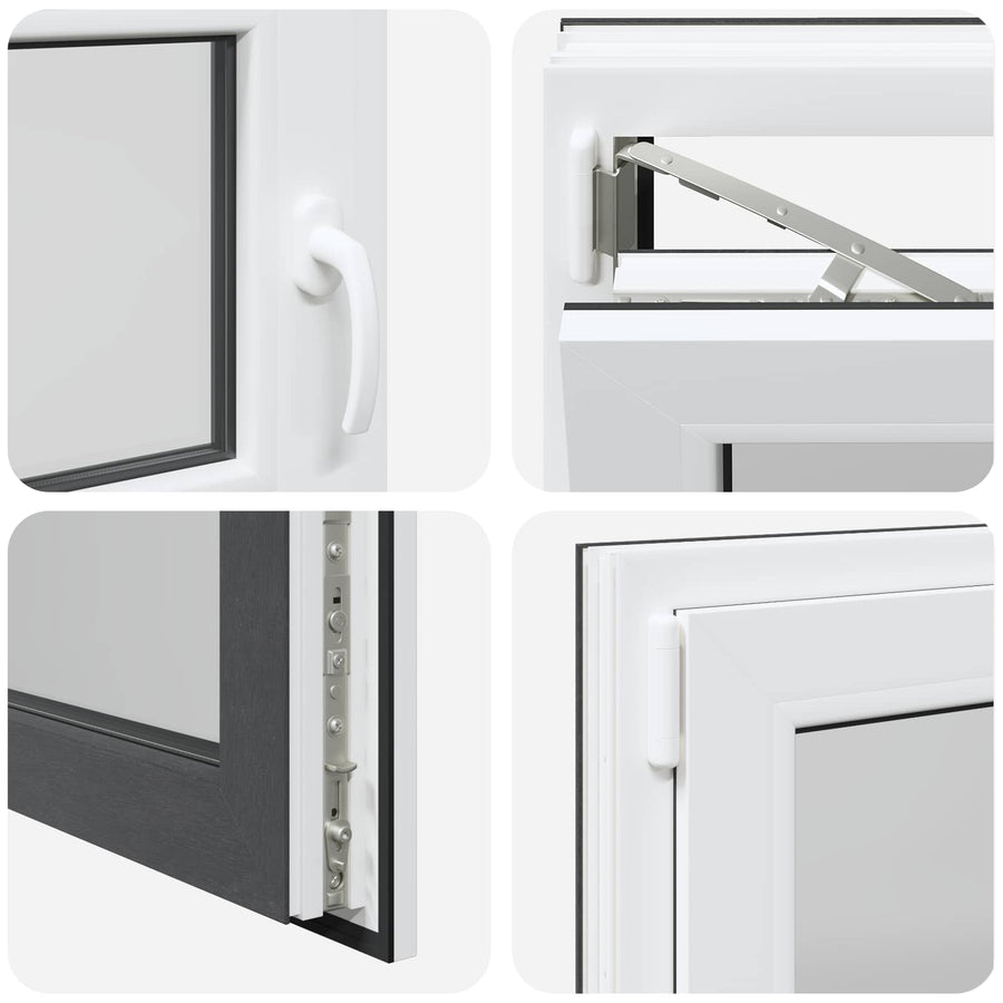 Kelderraam RISOR Antraciet 100 x 50 cm PVC en glas