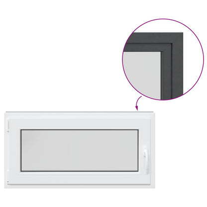 Kelderraam RISOR Antraciet 100 x 50 cm PVC en glas