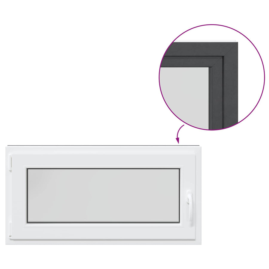 Kelderraam RISOR Antraciet 100 x 50 cm PVC en glas