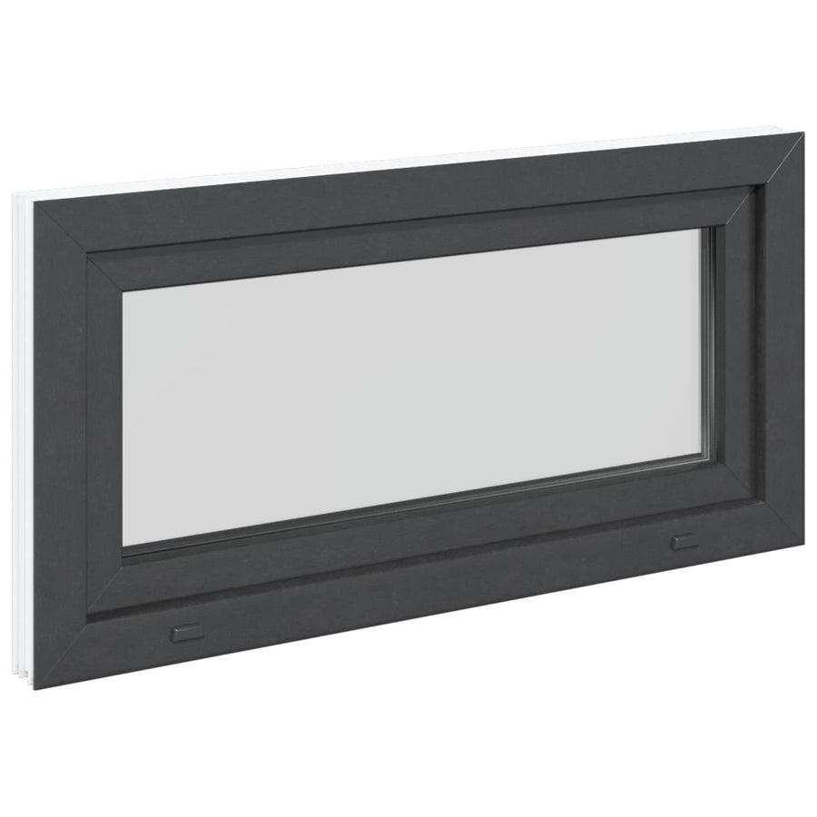Kelderraam RISOR Antraciet 100 x 50 cm PVC en glas