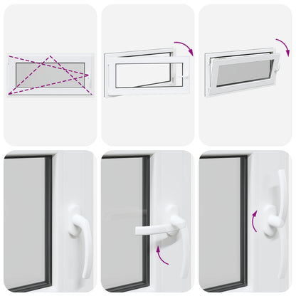 Kelderraam RISOR Antraciet 100 x 50 cm PVC en glas