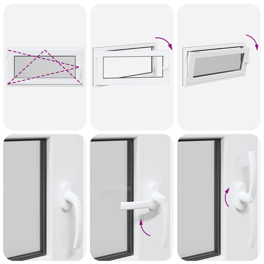 Kelderraam RISOR Antraciet 100 x 50 cm PVC en glas