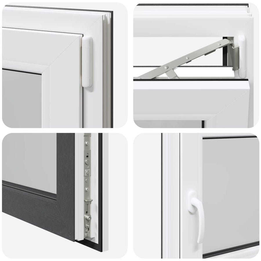 Kelderraam RISOR Antraciet 100 x 60 cm PVC en glas