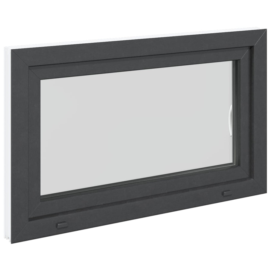 Kelderraam RISOR Antraciet 100 x 60 cm PVC en glas
