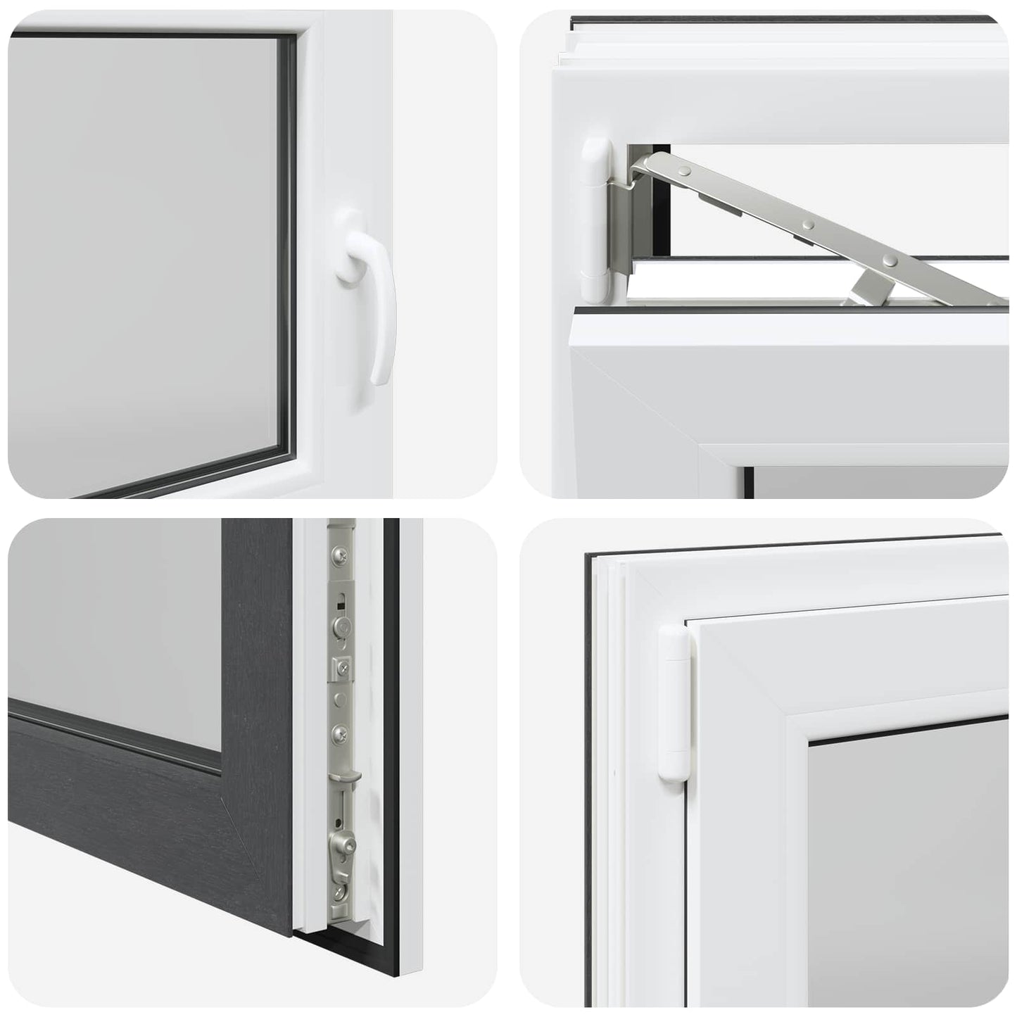 Kelderraam RISOR Antraciet 100 x 60 cm PVC en glas