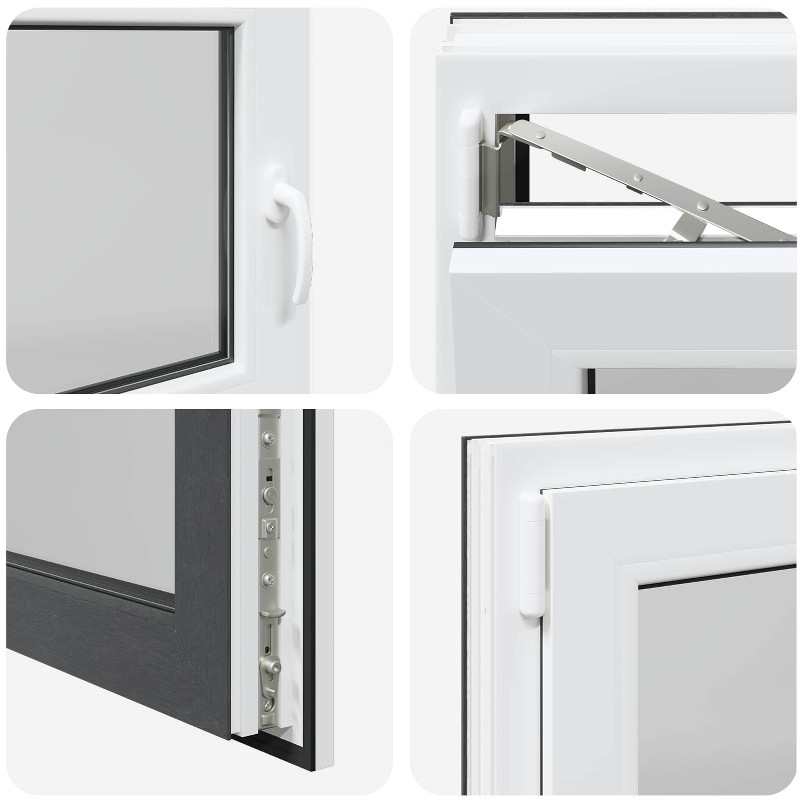 Kelderraam RISOR Antraciet 100 x 60 cm PVC en glas