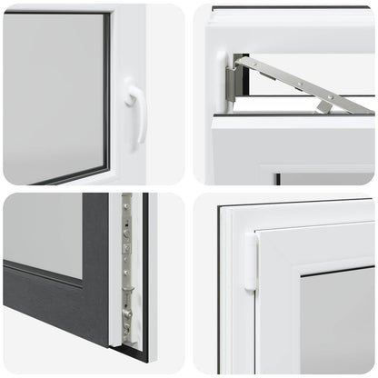 Kelderraam RISOR Antraciet 100 x 60 cm PVC en glas
