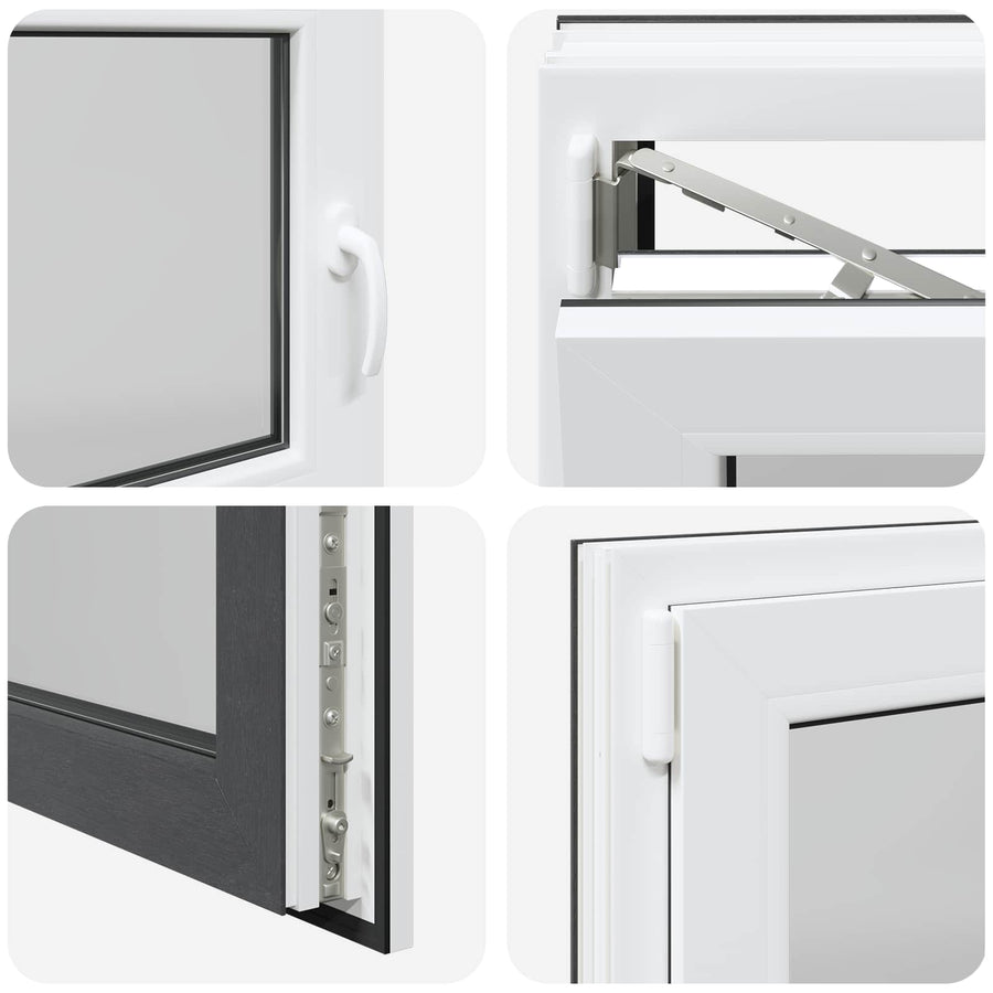 Kelderraam RISOR Antraciet 100 x 60 cm PVC en glas