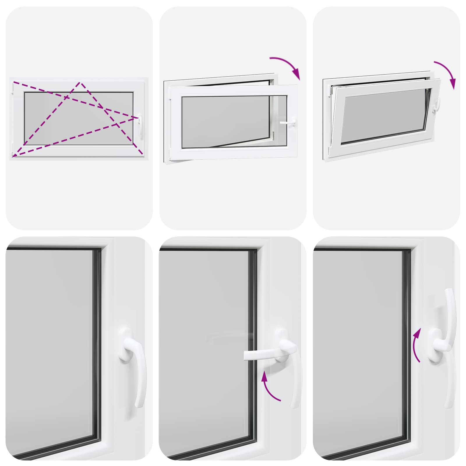 Kelderraam RISOR Antraciet 100 x 60 cm PVC en glas