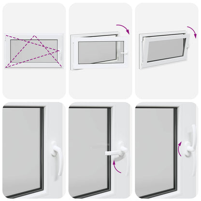 Kelderraam RISOR Antraciet 100 x 60 cm PVC en glas