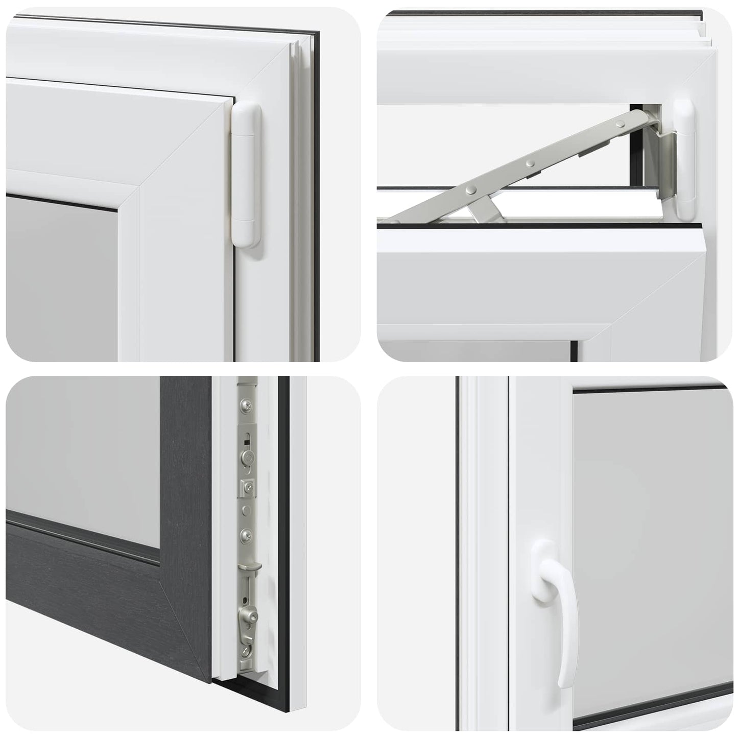 Kelderraam RISOR Antraciet 100 x 70 cm PVC en glas