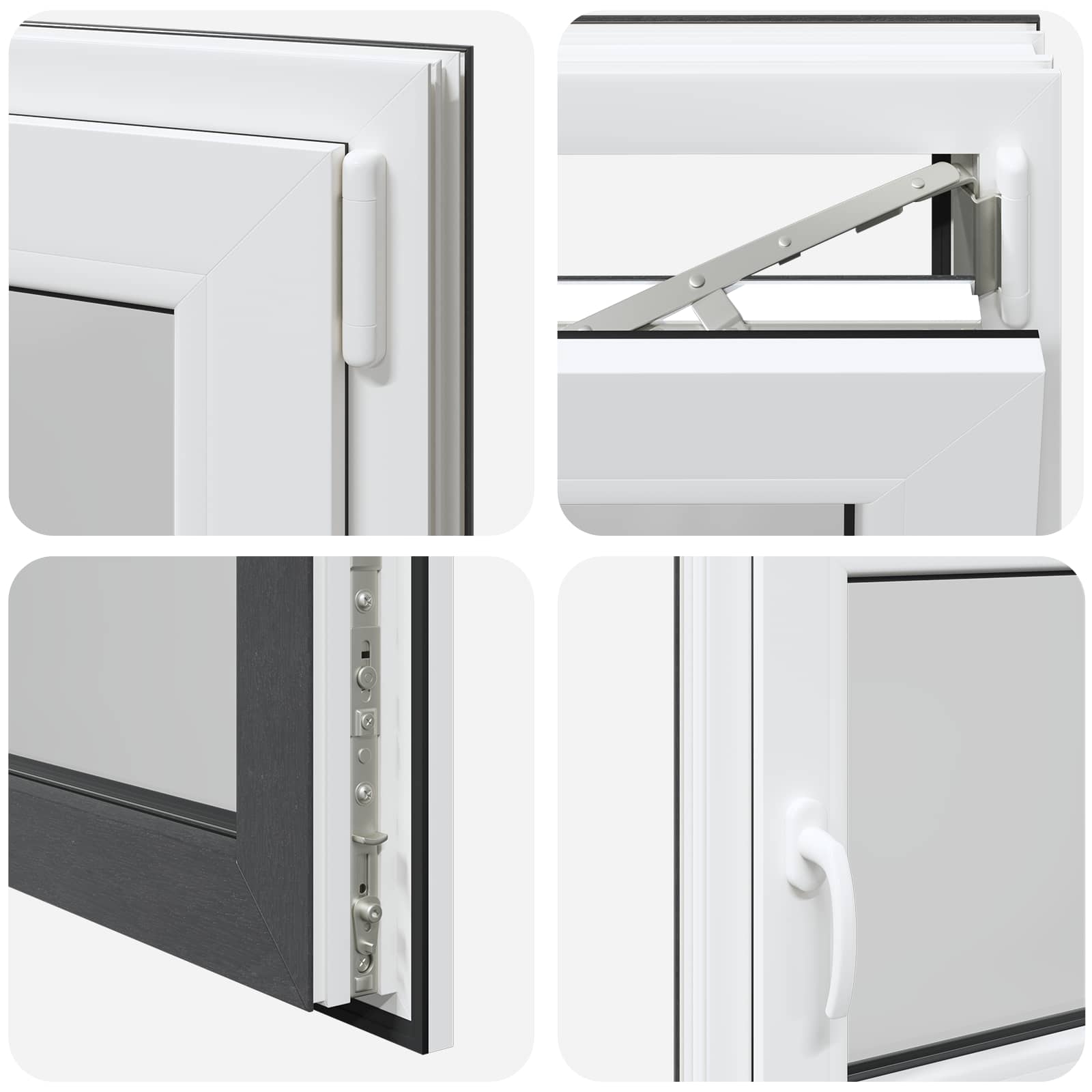Kelderraam RISOR Antraciet 100 x 70 cm PVC en glas