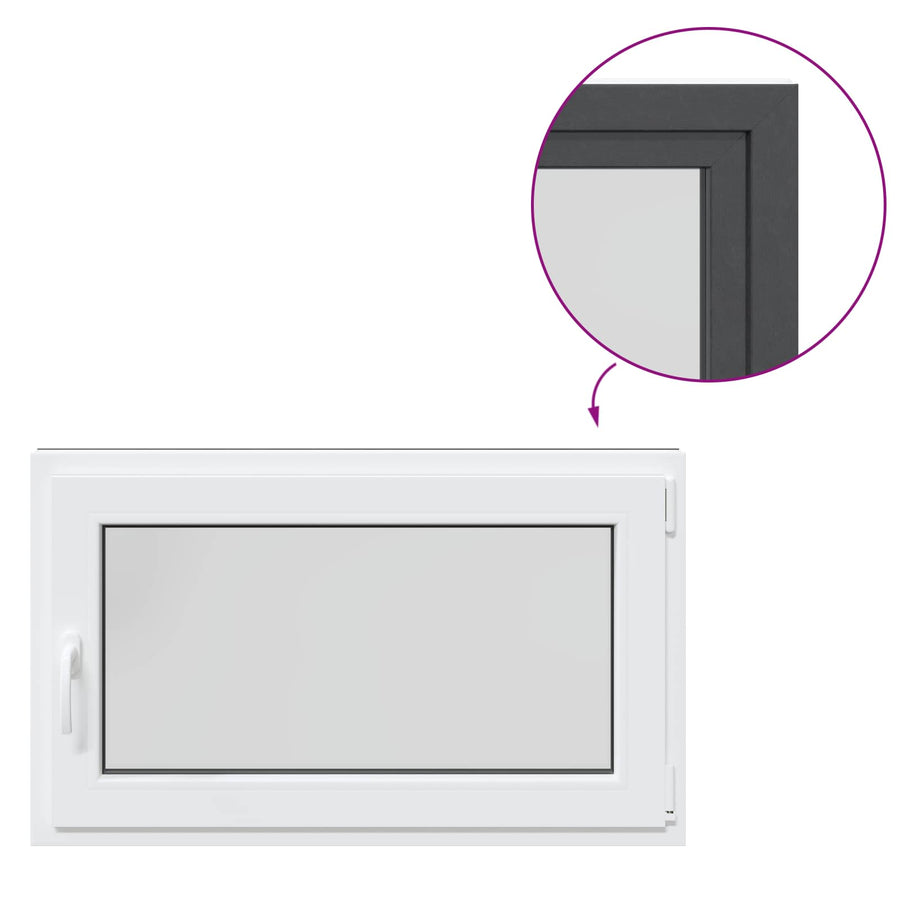 Kelderraam RISOR Antraciet 100 x 70 cm PVC en glas
